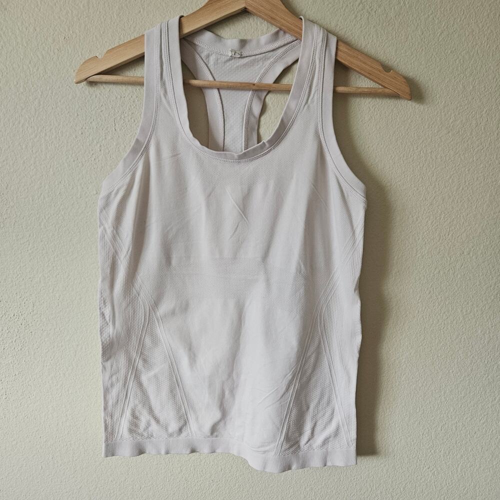 Lululemon Swiftly Tech Racerback Heathered White Medium